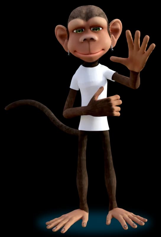 Spank, the SpankMaster Tees mascot, waving hello